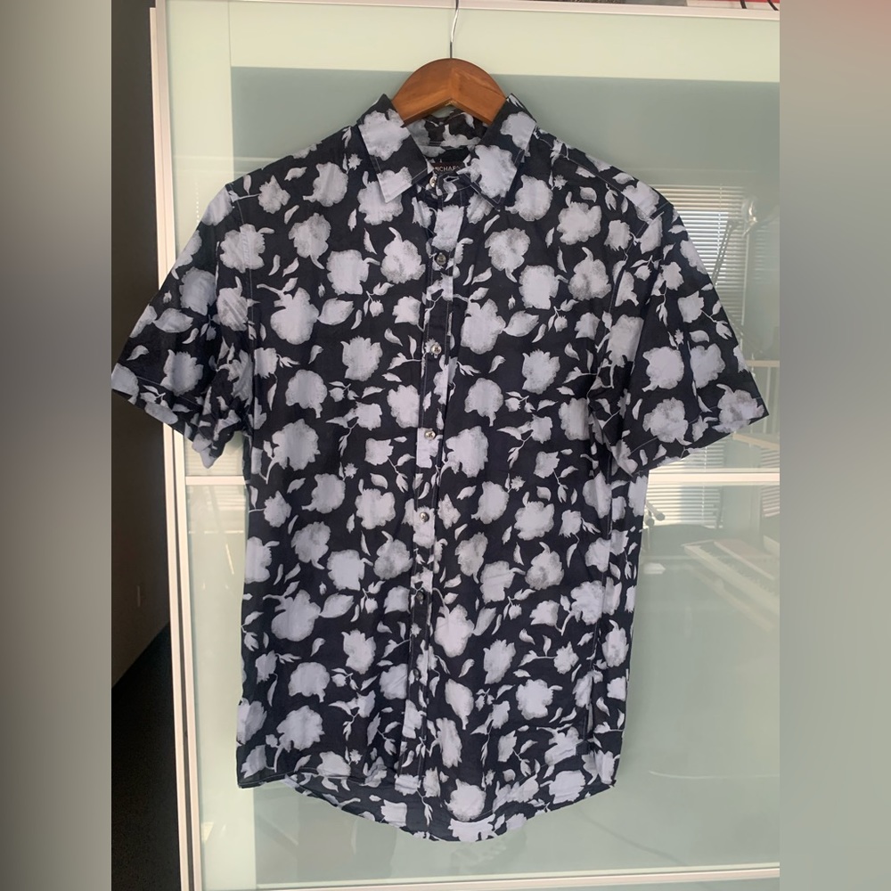 Michael Kors Blue Floral Print short sleeve